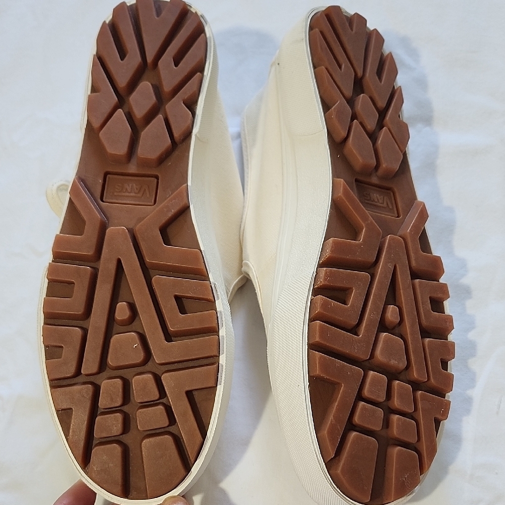 Vans Women's Cream Canvas Buckle Sneakers - Picture 9 of 12